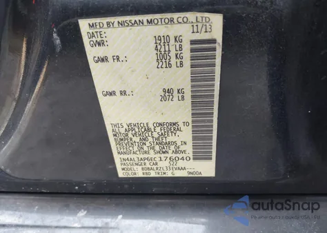 2014 Nissan Altima 2.5 S from USA, damaged, VIN 1N4AL3AP6EC176040